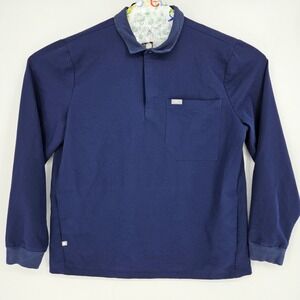 FIGS Lima Polo Mens Extra Large Technical Nurses Uniforms Blue Long Sleeve